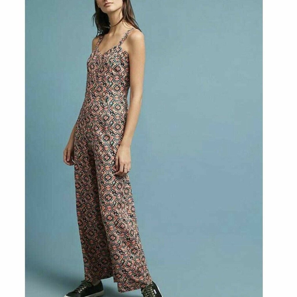 Cleobella Finley Wide-Leg Jumpsuit with Red Motif X Small XS Retail $178